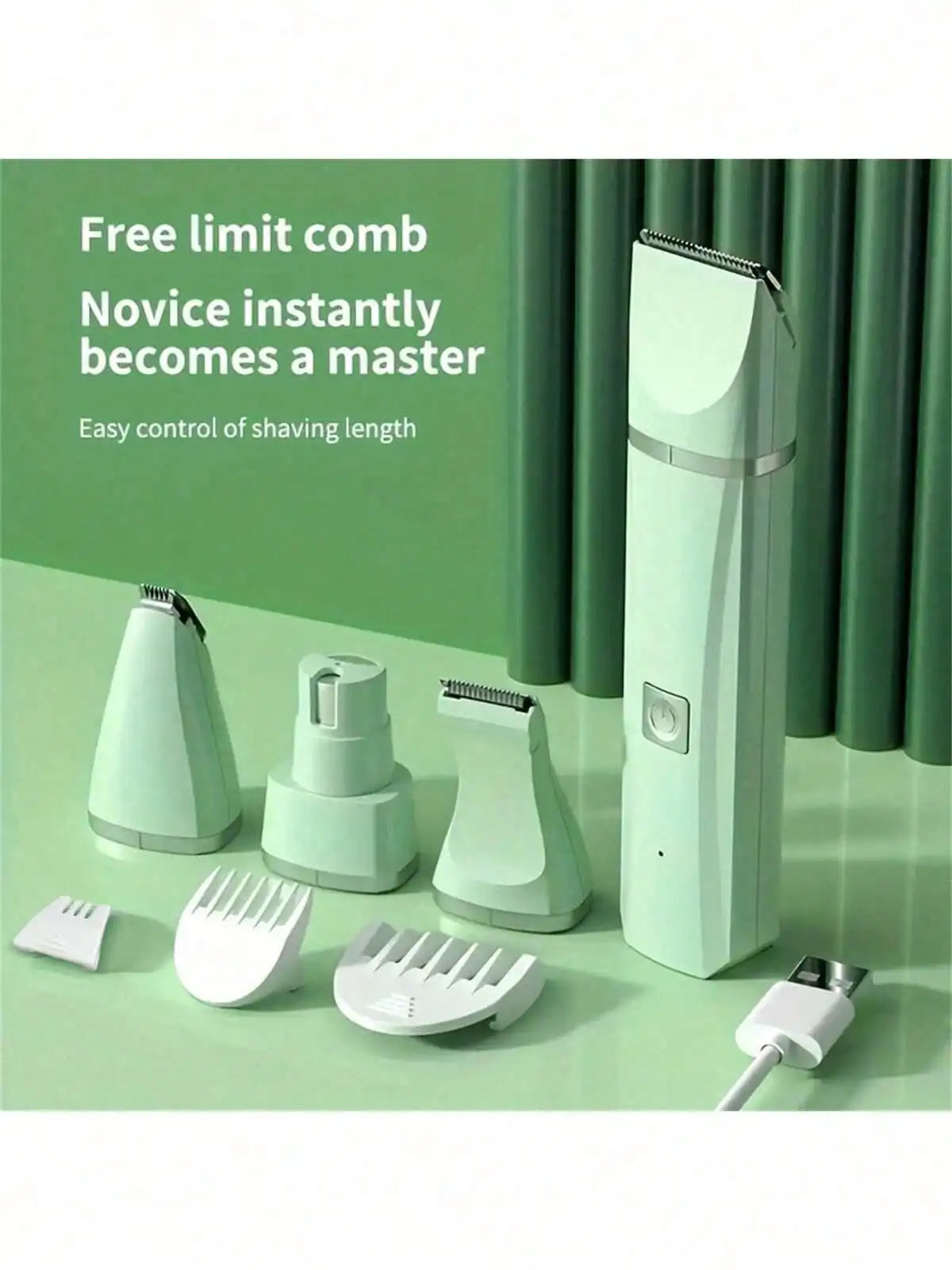 Professional 4-in-1 Electric Pet Grooming Tool Set Dog Hair Clippers USB Rechargeable Pets Haircut Trimmer Shaver Cats Supplies