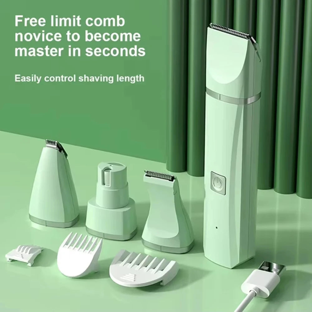 Professional 4-in-1 Electric Pet Grooming Tool Set Dog Hair Clippers USB Rechargeable Pets Haircut Trimmer Shaver Cats Supplies
